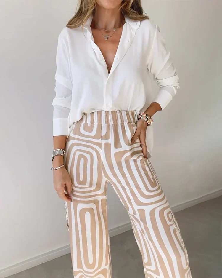 Kammay Stilvolle Hosenanzug Set – Inklusive Bluse und Gürtel
