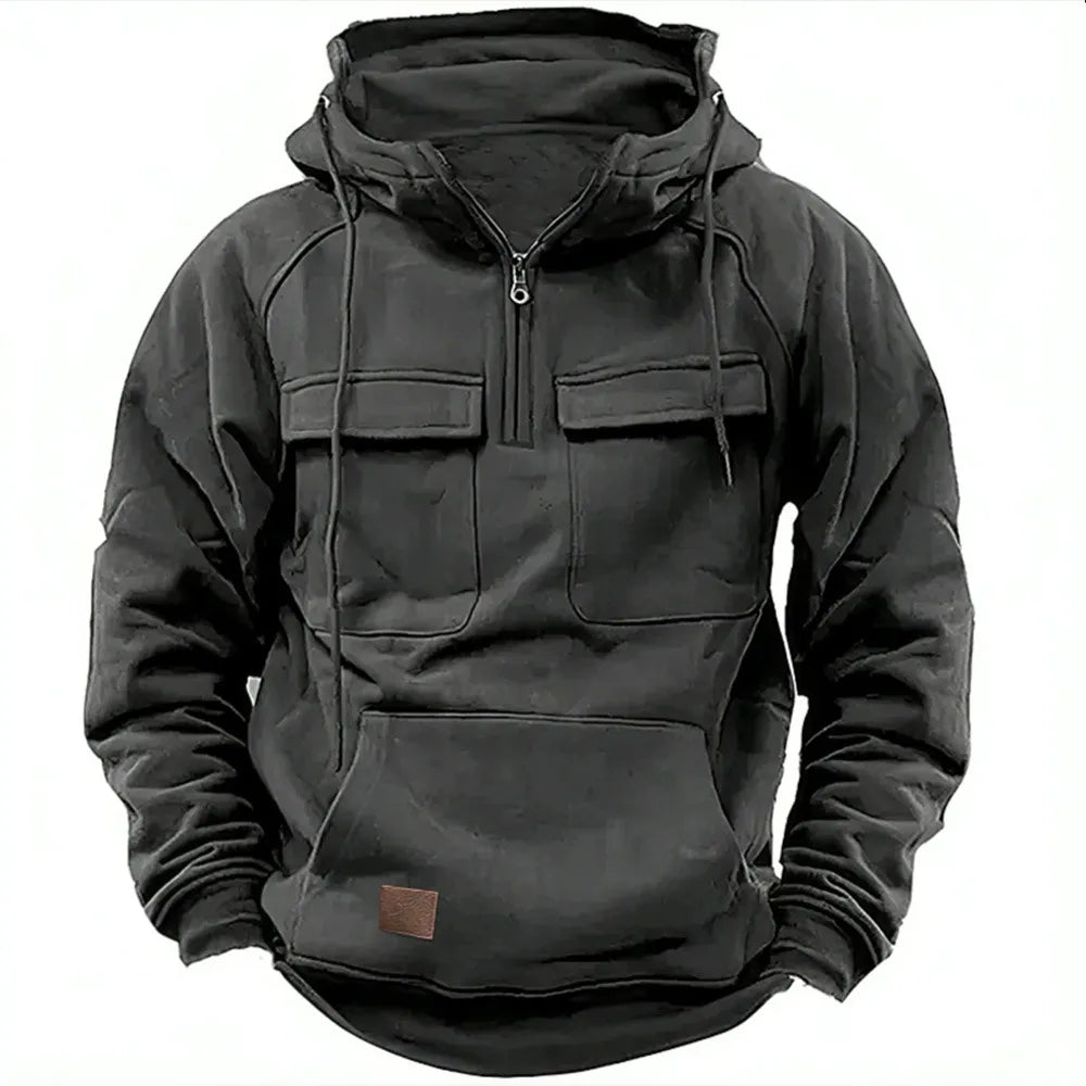 Adam – Hoodie mit Reißverschluss und Brusttaschen
