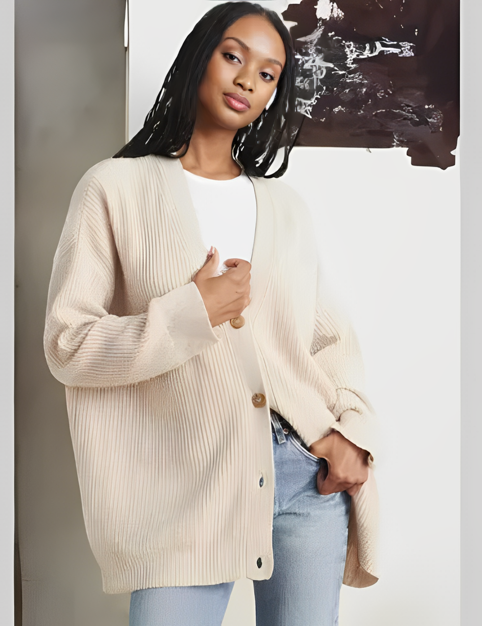 LK® | Eleganter Knopf-Cardigan