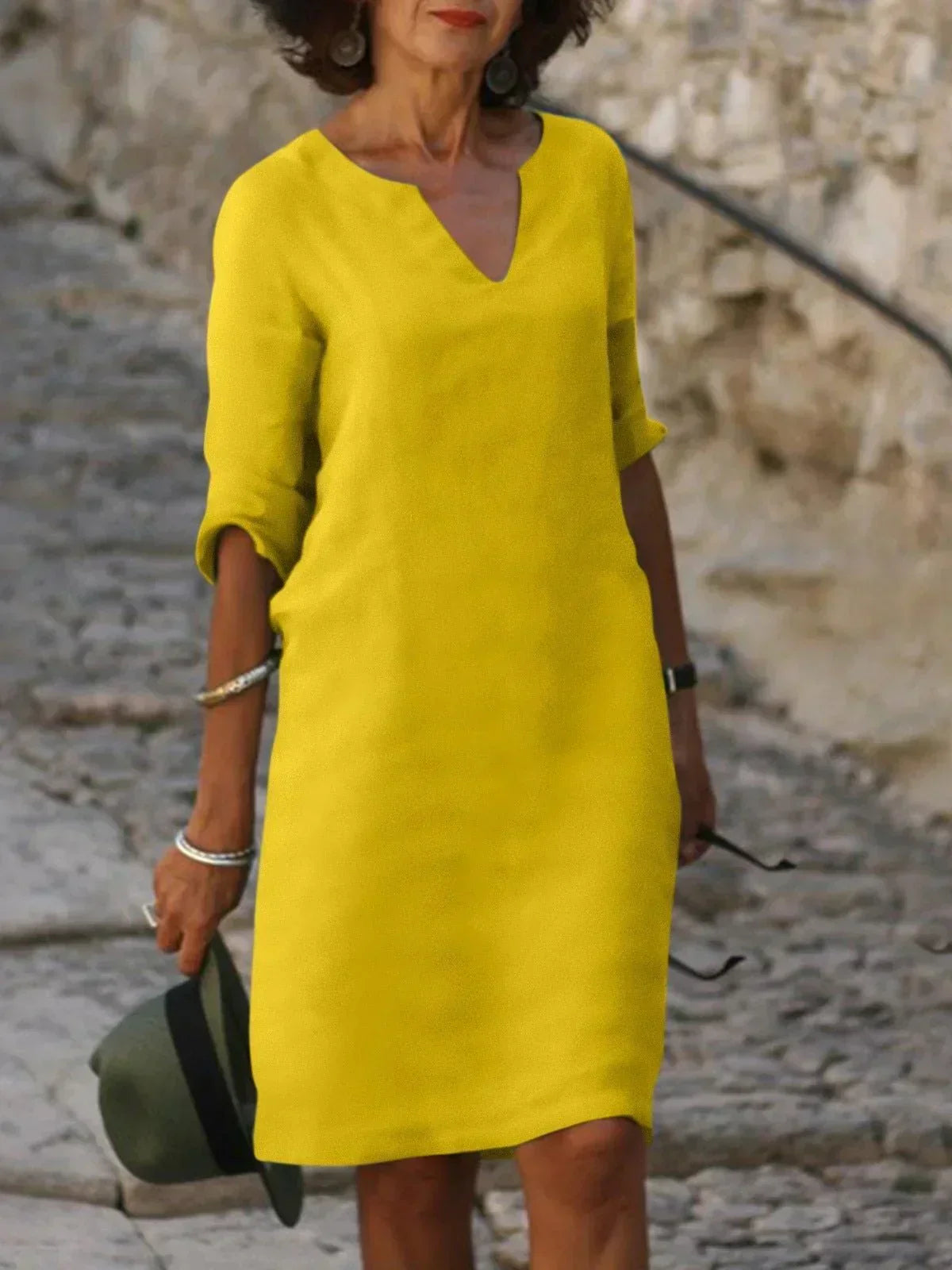 LK® | Stilvolles V-Ausschnitt Kleid