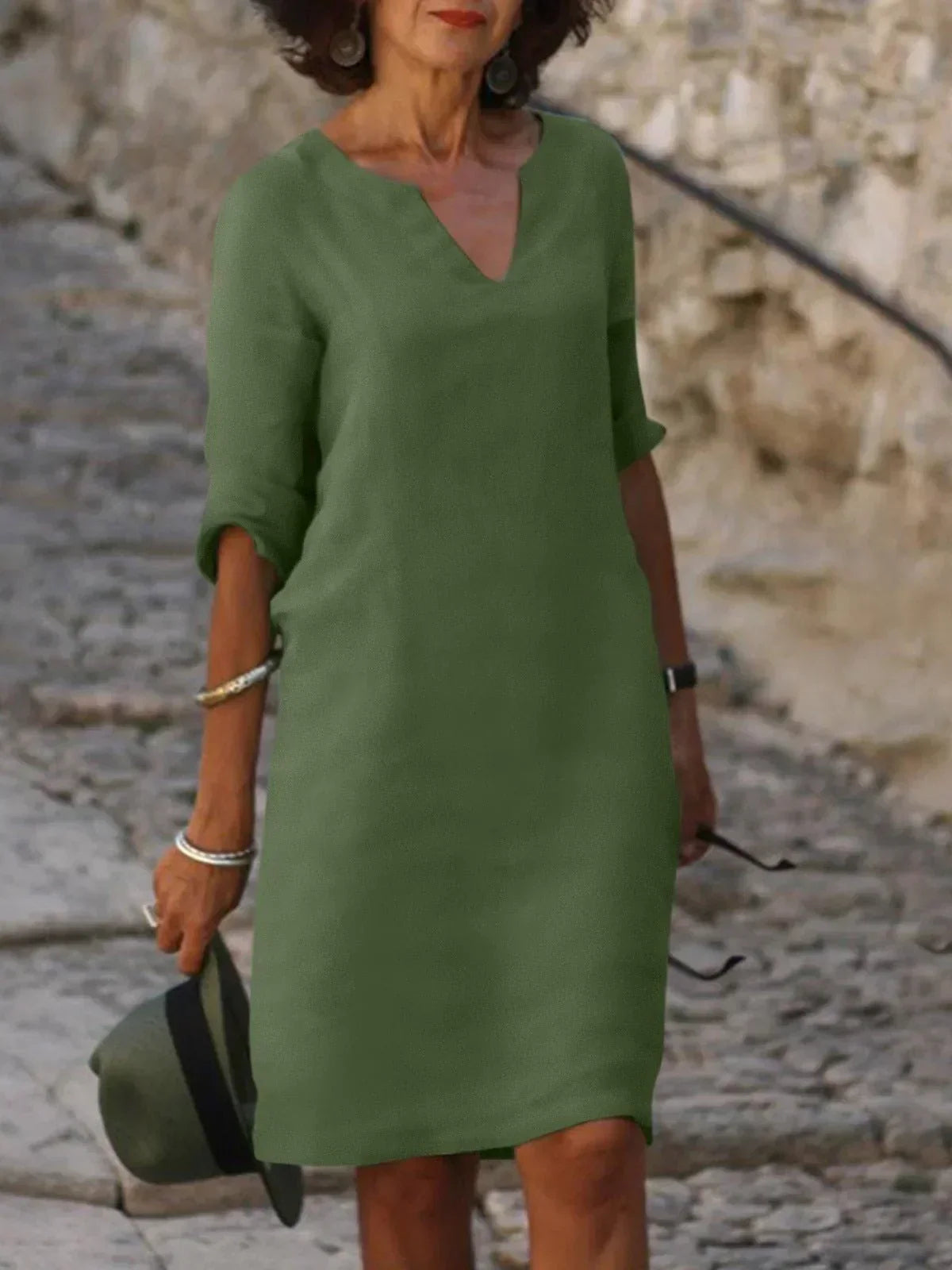 LK® | Stilvolles V-Ausschnitt Kleid