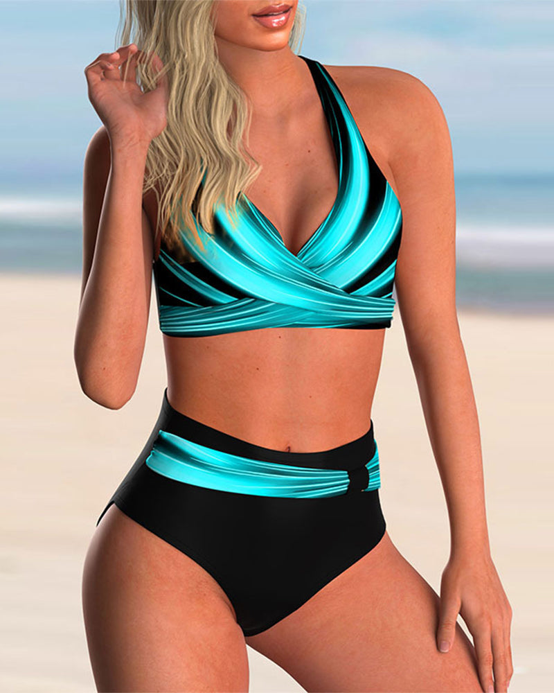Liliana - Bikini Set mit Kreuzhals und Print