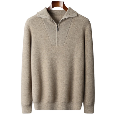100% CASHMERE HALB-ZIP-PULLOVER