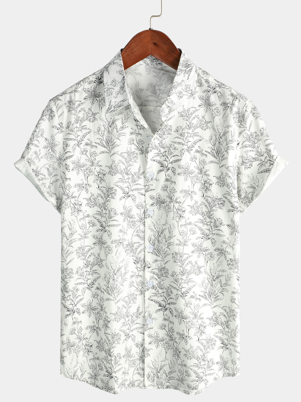 Baumwoll-Hawaii-Hemd mit kurzen Ärmeln