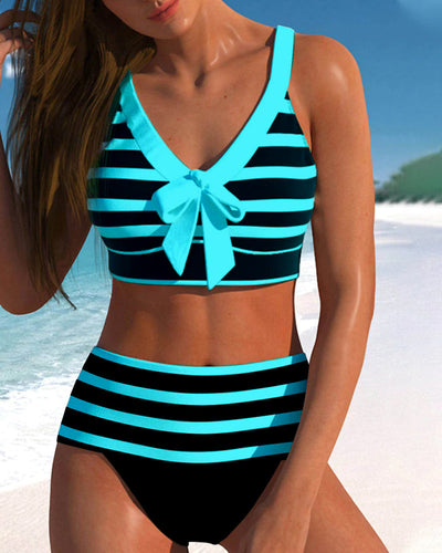 LK® | Gestreifter Bikini mit hoher Taille