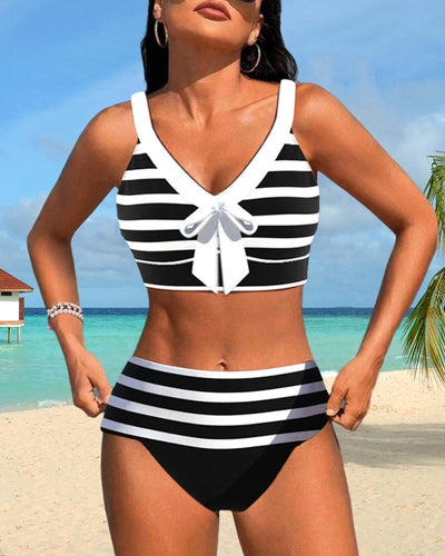 LK® | Gestreifter Bikini mit hoher Taille