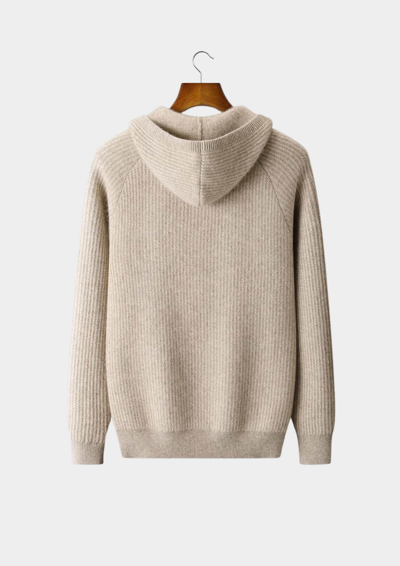 NOBA WOOL RIBBED ZIP-UP HOODIE