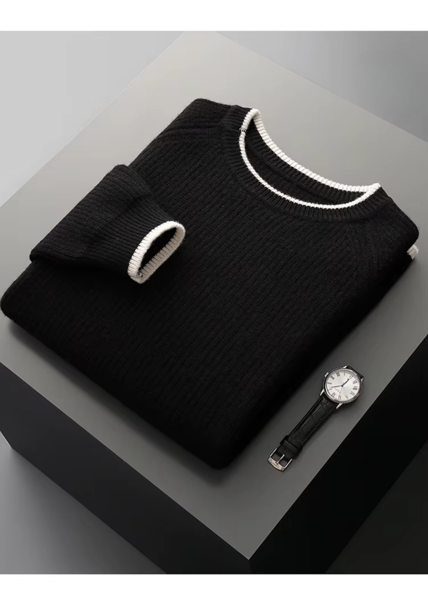 NOBA Two-Tone Wool Crewneck