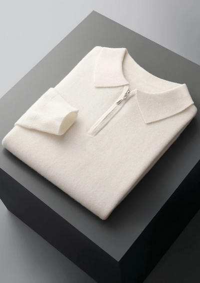 NOBA WOOL HALF-ZIP POLO