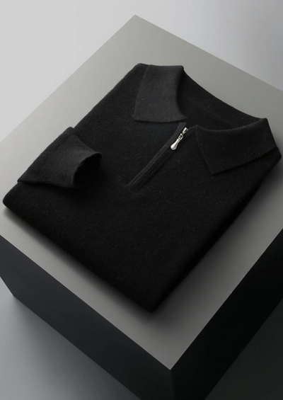 NOBA WOOL HALF-ZIP POLO