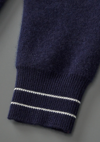 NOBA Two-Tone Wool Polo Cardigan