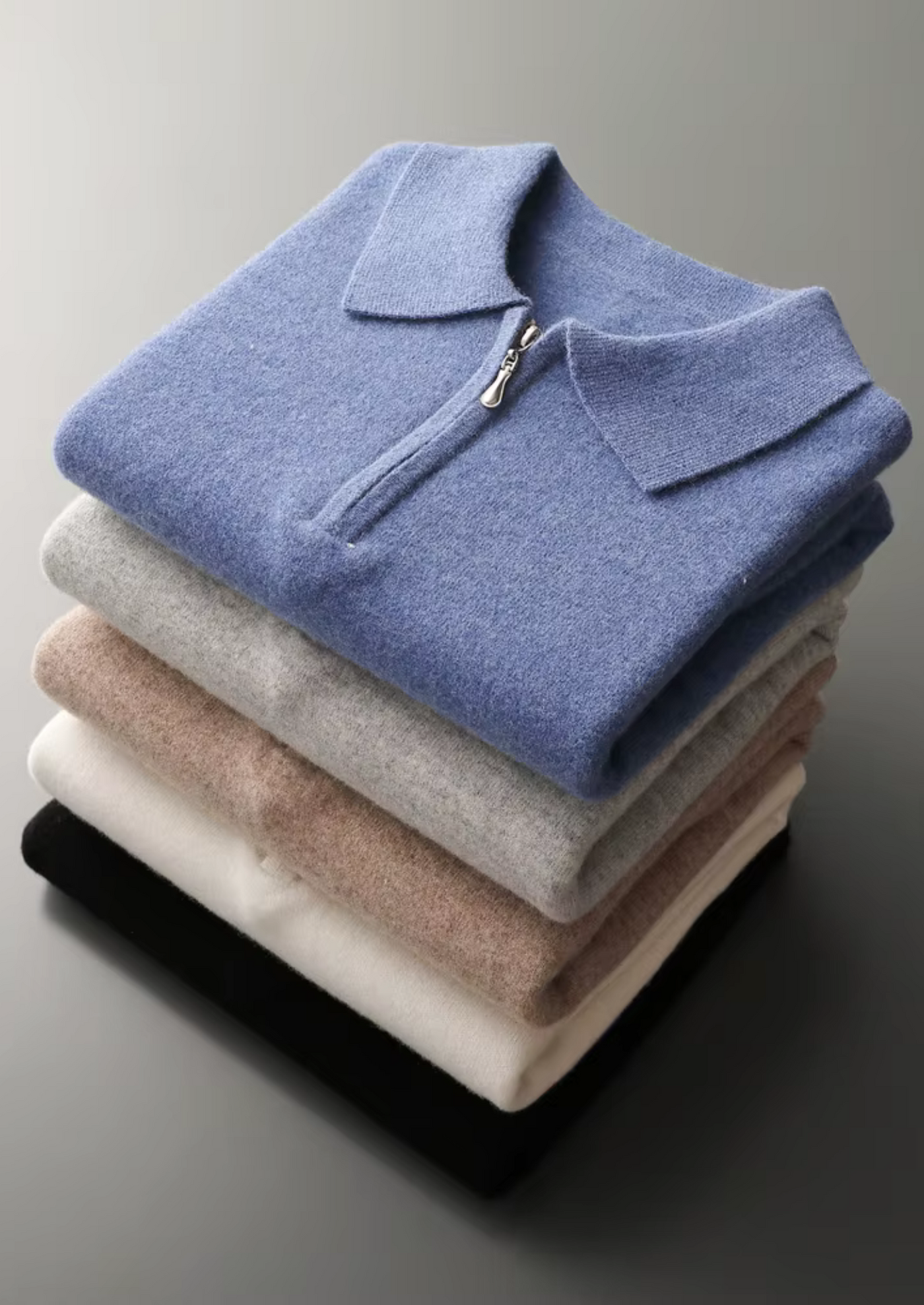 NOBA WOOL HALF-ZIP POLO