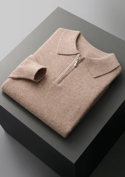 NOBA WOOL HALF-ZIP POLO