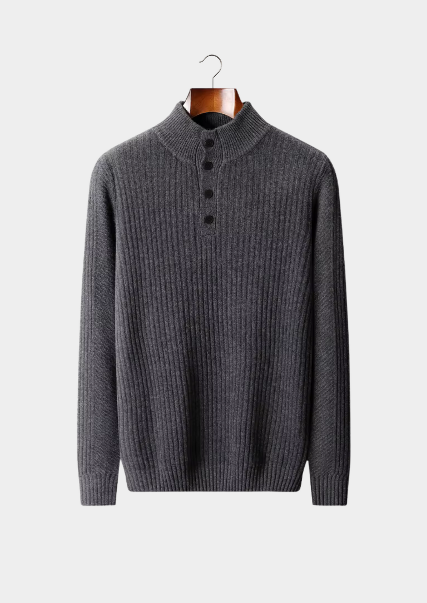 NOBA WOOL RIPPED HENLEY SWEATER