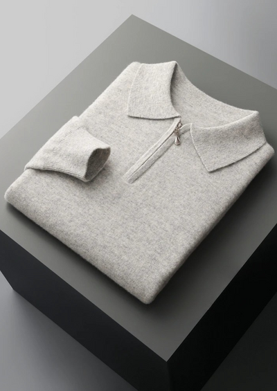 NOBA WOOL HALF-ZIP POLO