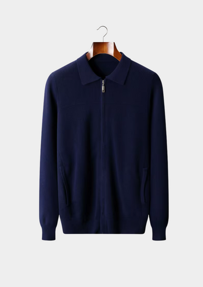 Noba Wool Ribbed Polo Cardigan