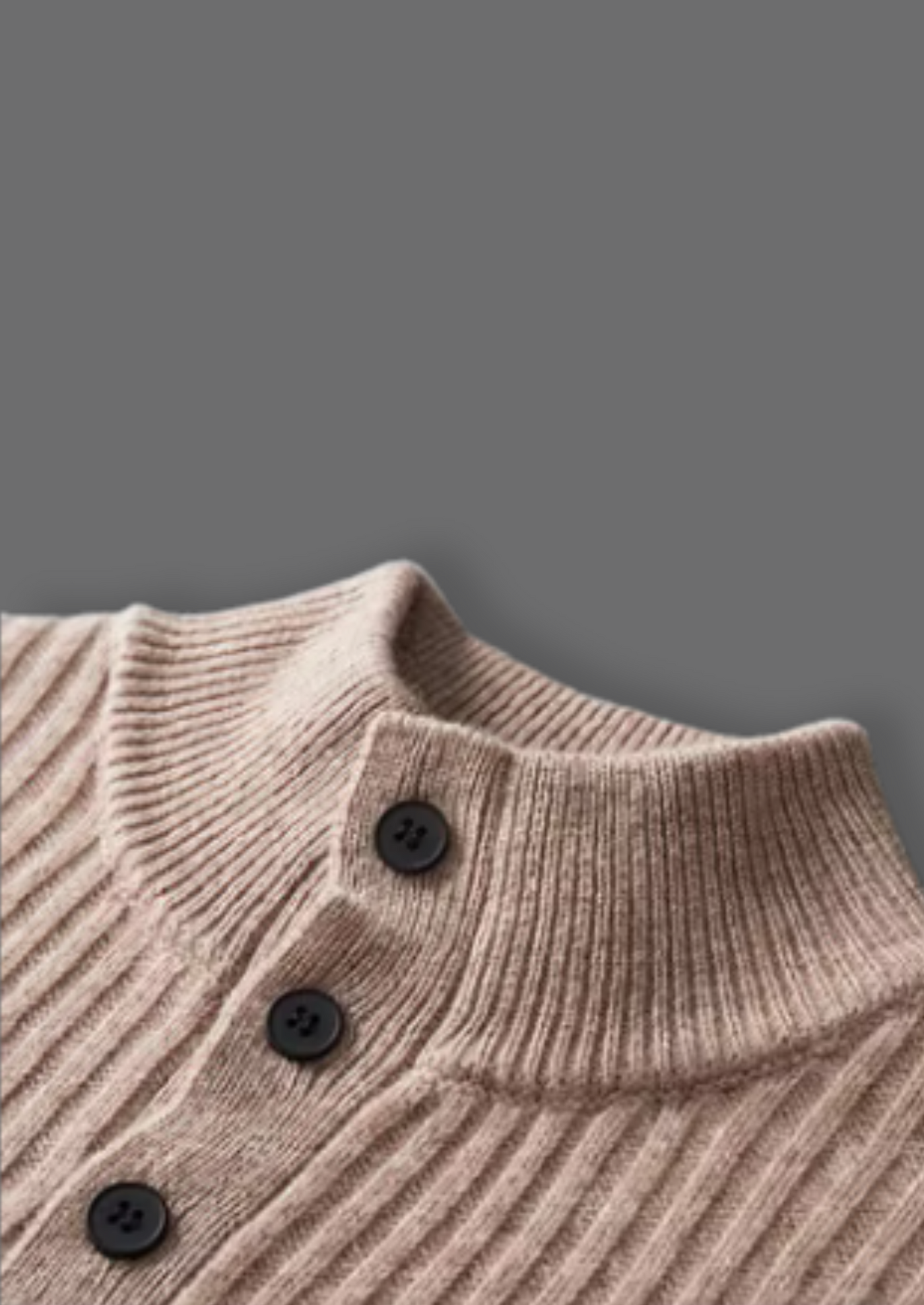 NOBA WOOL RIPPED HENLEY SWEATER