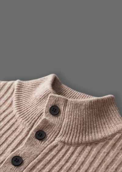 NOBA WOOL RIPPED HENLEY SWEATER