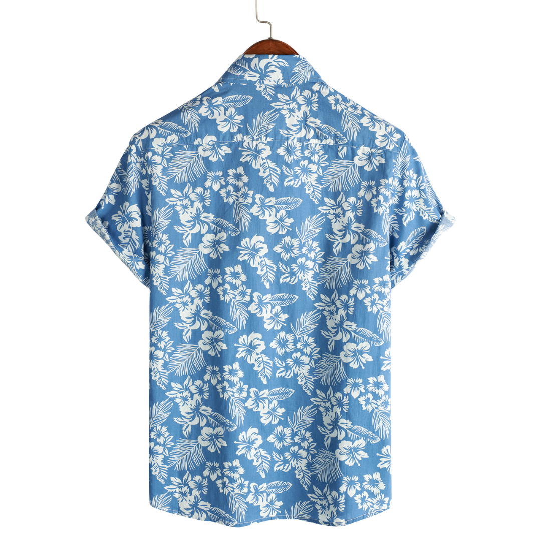 Hawaiibluse mit kurzen Ärmeln und Blumenmuster