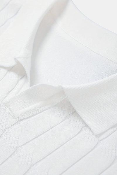 Kraus Premium V-Neck Cable Knit Polo