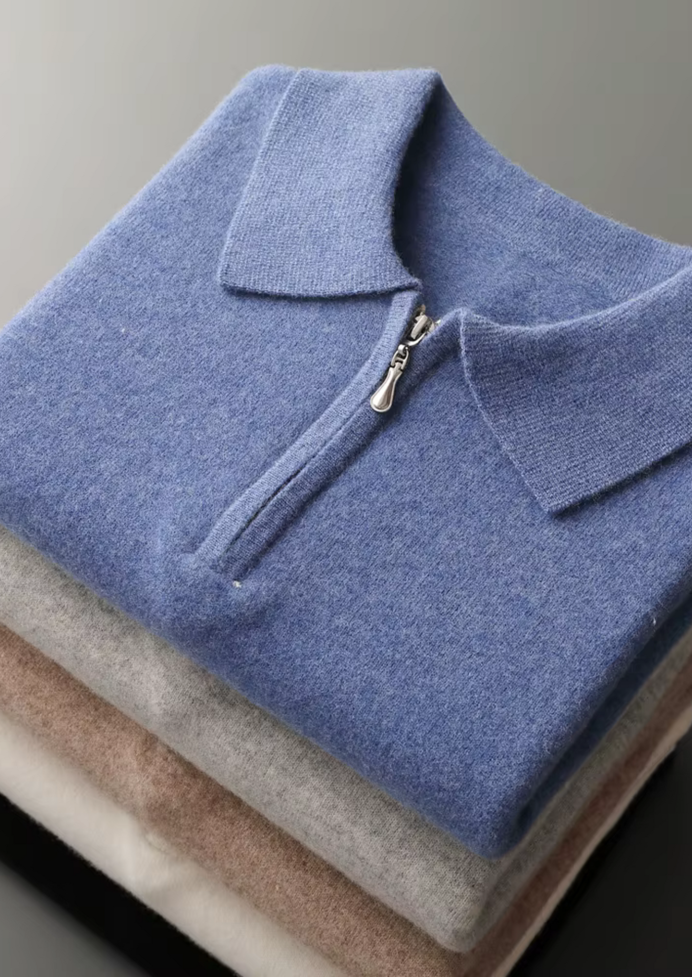 NOBA WOOL HALF-ZIP POLO