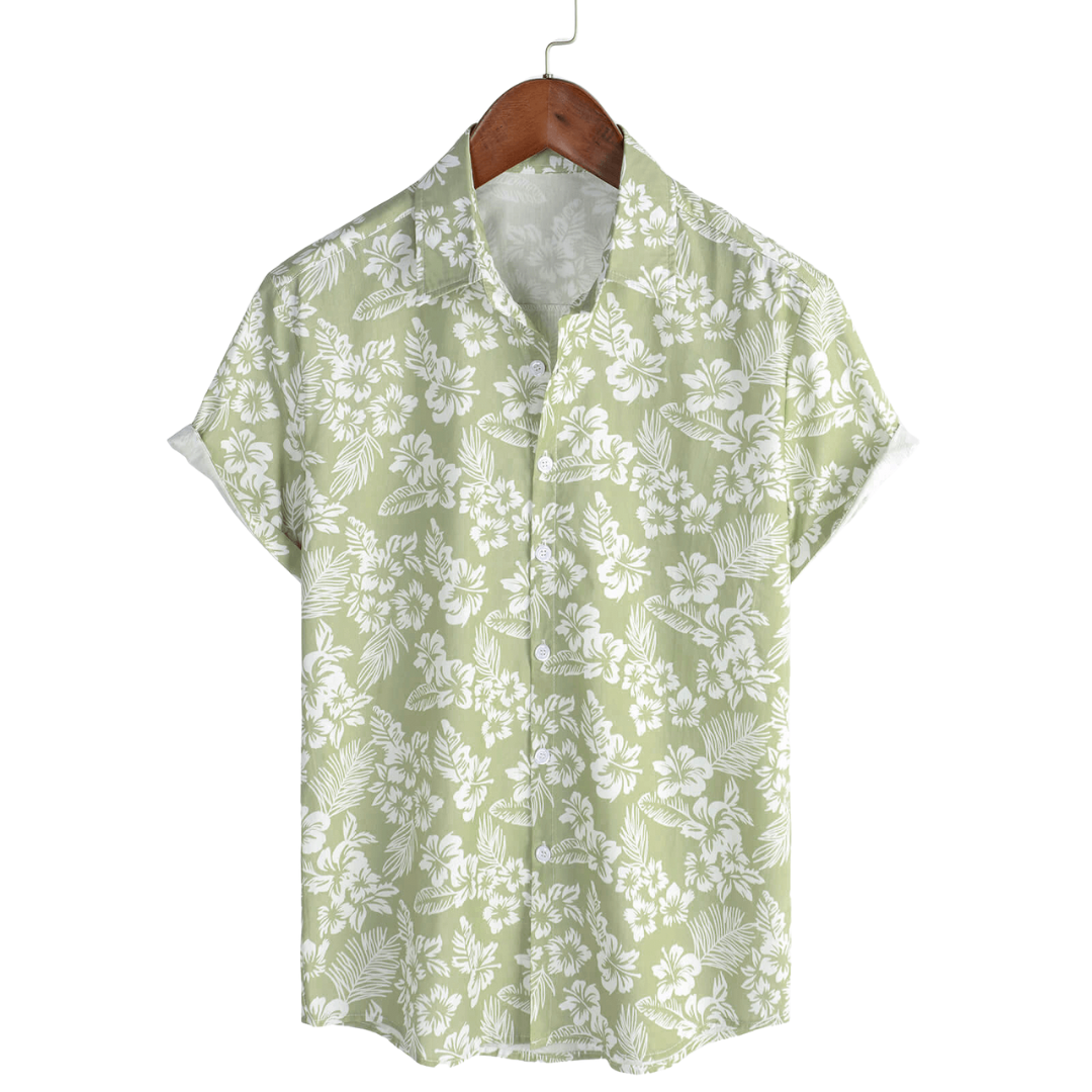 Hawaiibluse mit kurzen Ärmeln und Blumenmuster