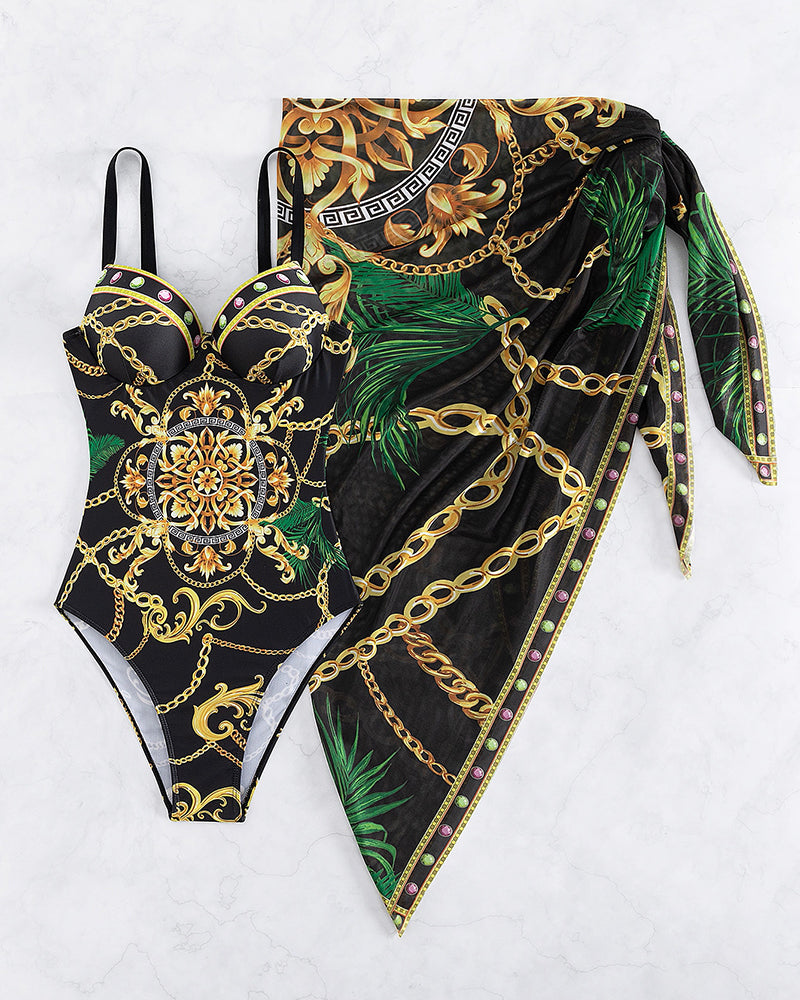 Darius – Einteiliges Badeanzug mit Push-Up-Effekt und passendem Strandrock