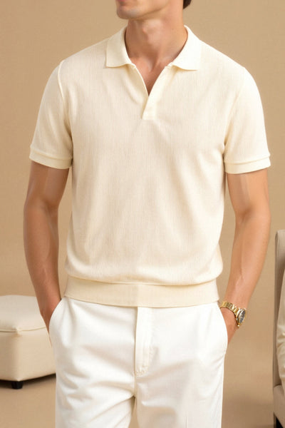 Kraus Textured Wool Polo T-Shirt