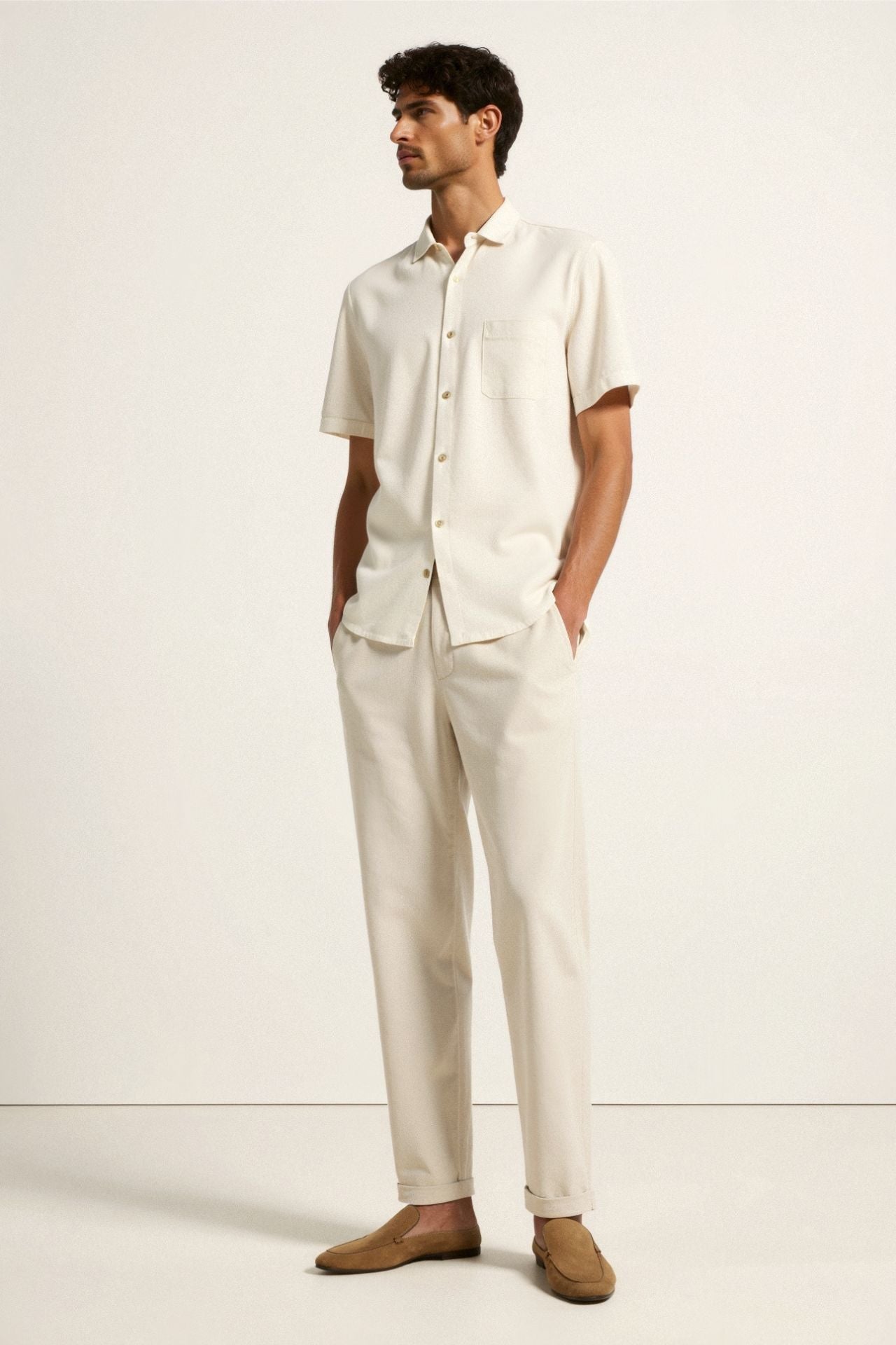 NOBA Relaxed Fit Linen Trousers