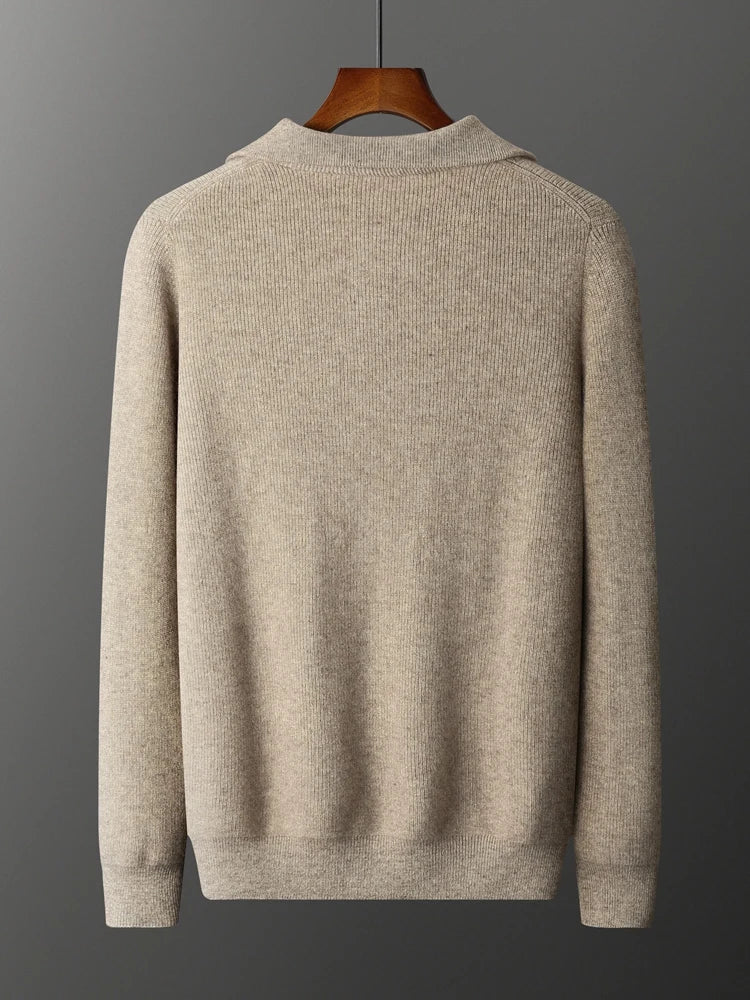 100% CASHMERE HALB-ZIP-PULLOVER