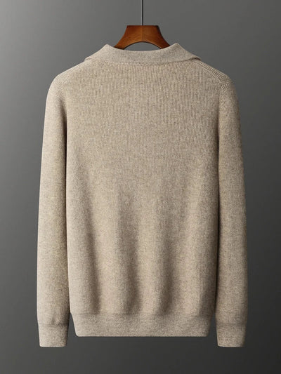 100% CASHMERE HALB-ZIP-PULLOVER