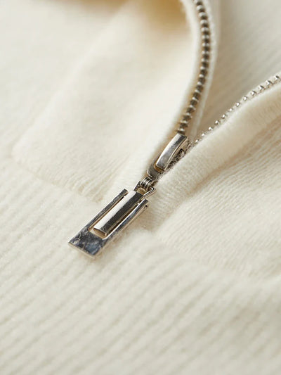 100% CASHMERE HALB-ZIP-PULLOVER