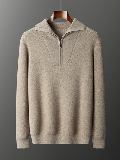 100% CASHMERE HALB-ZIP-PULLOVER