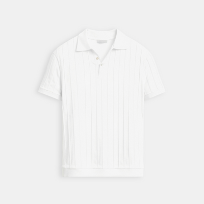 Vertikal Gestreiftes Polo mit Knopfleiste