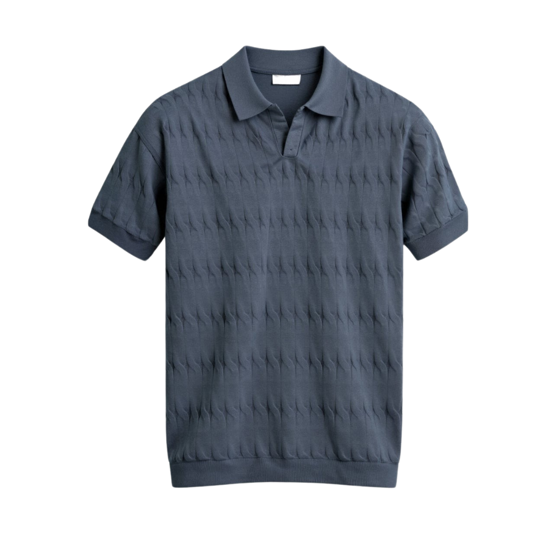Kraus Premium V-Neck Cable Knit Polo