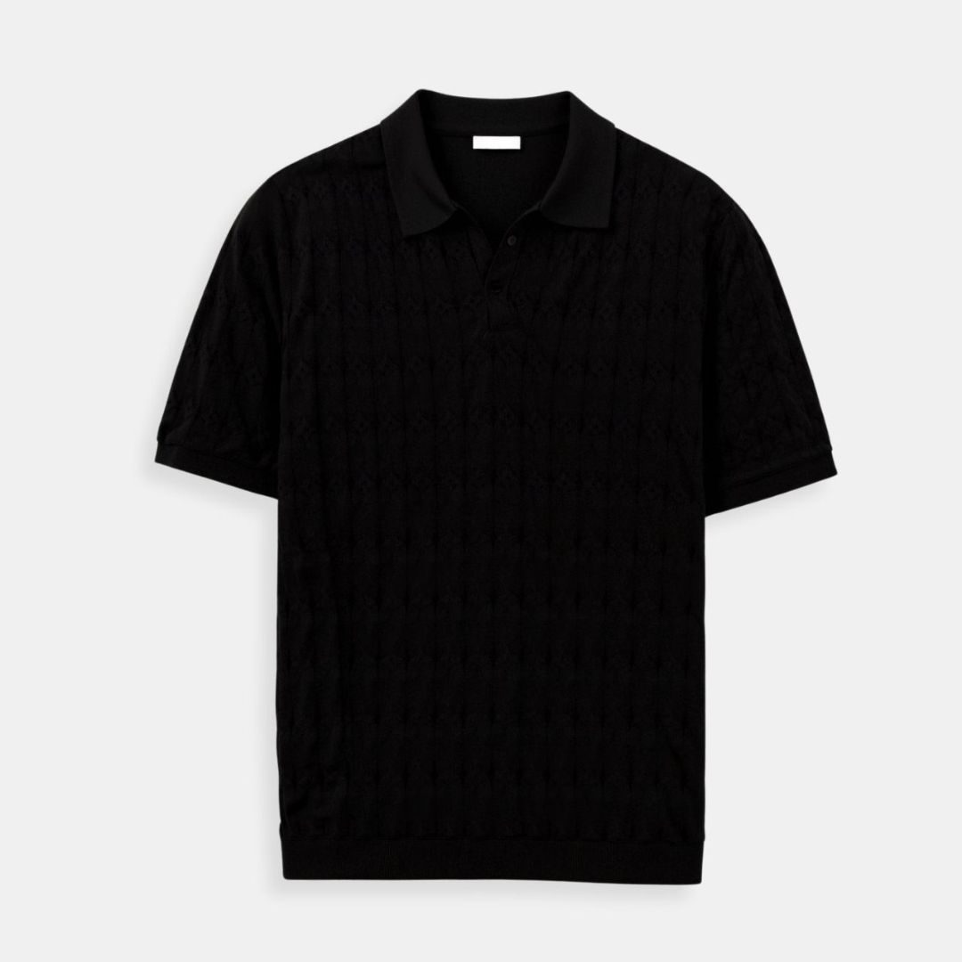 Kraus Premium V-Neck Cable Knit Polo