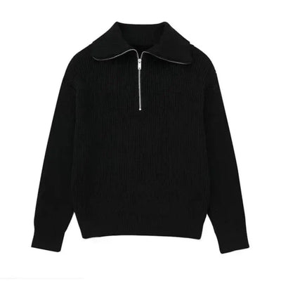 Gestreifter Zip-Up Pullover