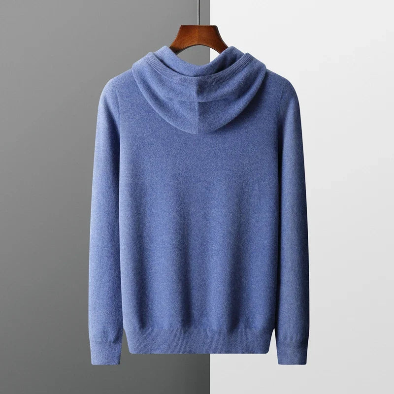100% CASHMERE KAPUZENPULLOVER