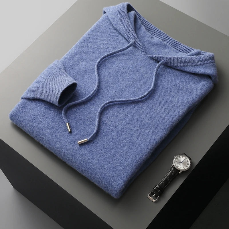 100% CASHMERE KAPUZENPULLOVER