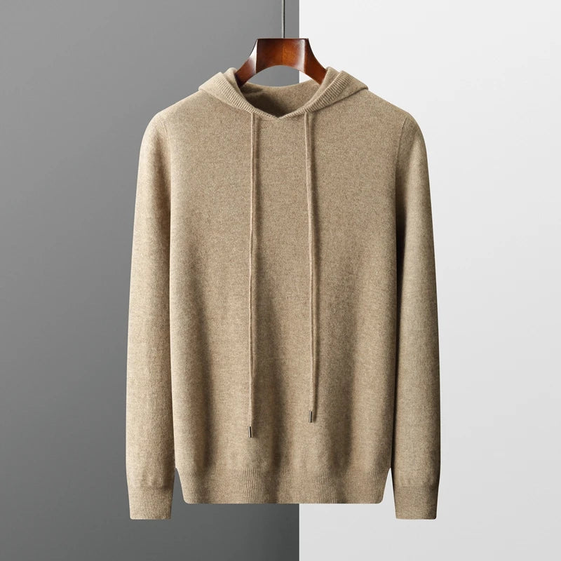 100% CASHMERE KAPUZENPULLOVER
