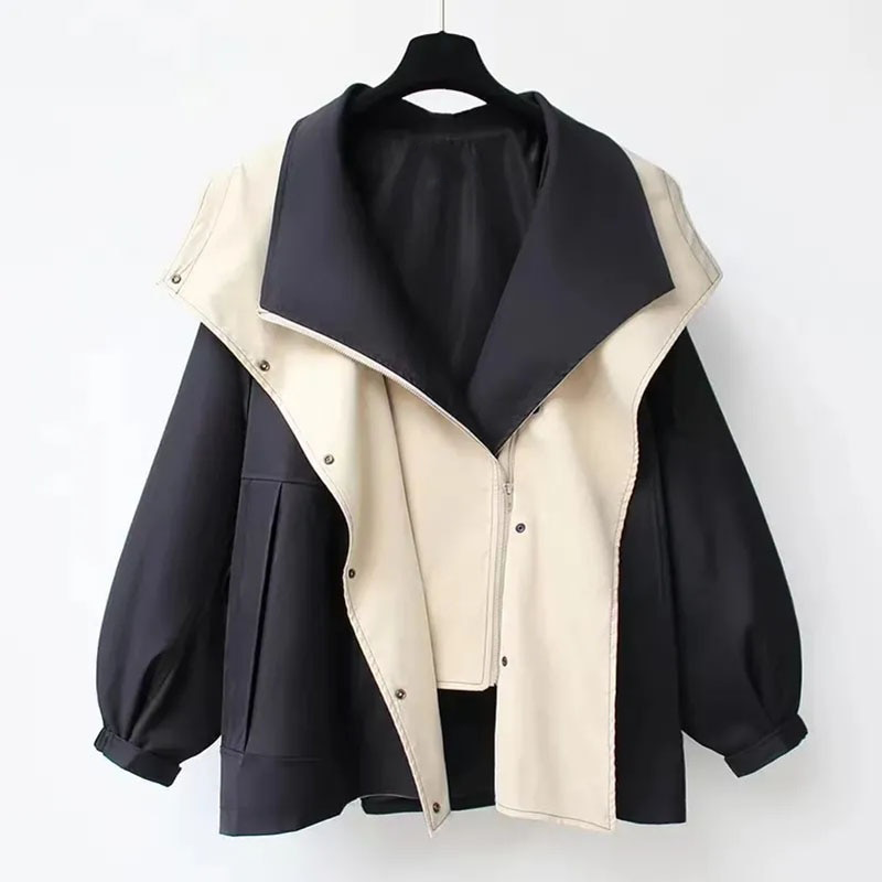 LK® | Moderner zweifarbiger Trenchcoat
