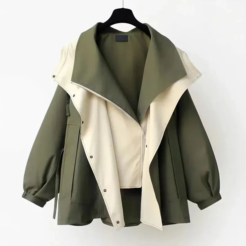 LK® | Moderner zweifarbiger Trenchcoat