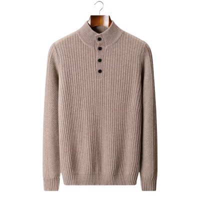 NOBA WOOL RIPPED HENLEY SWEATER