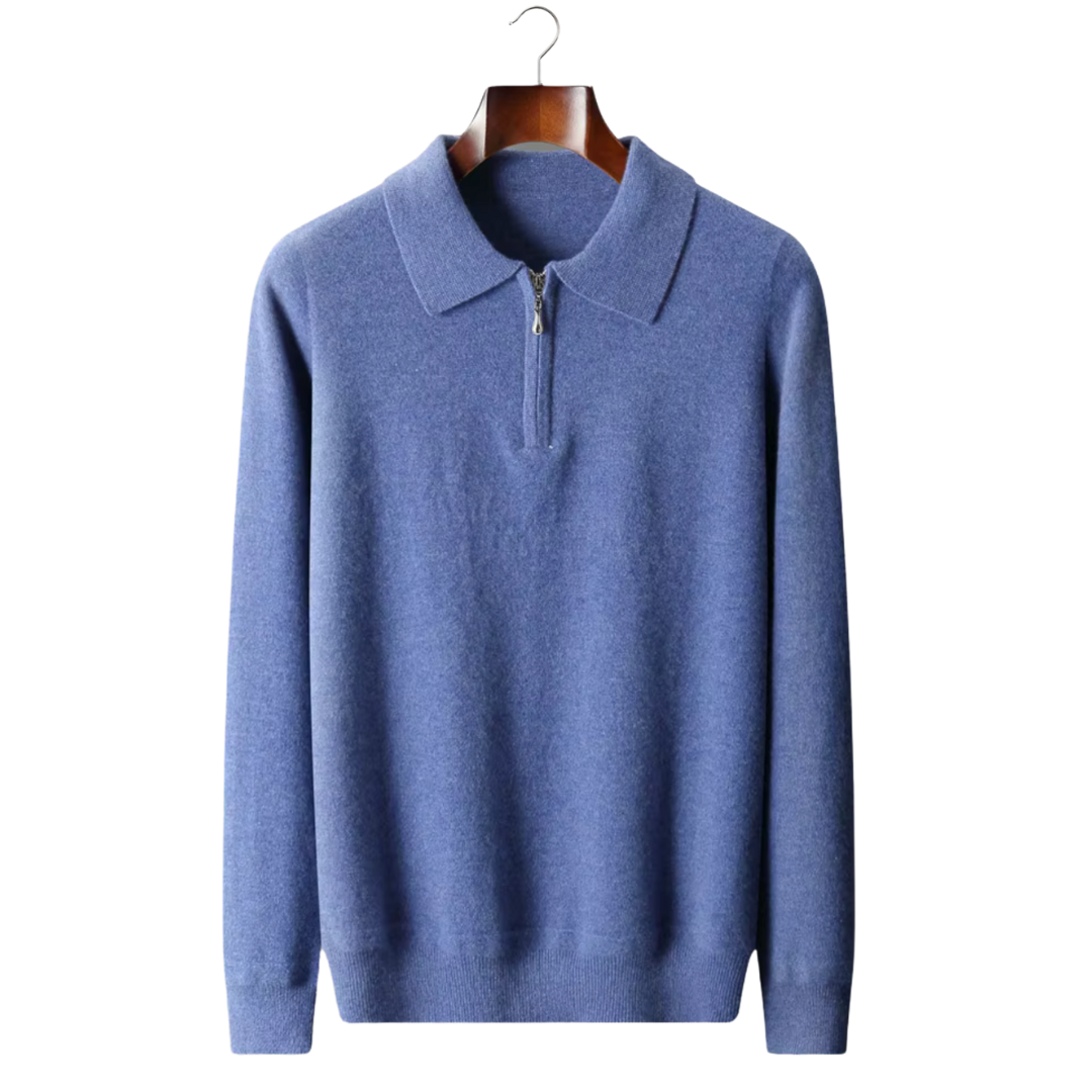 NOBA WOOL HALF-ZIP POLO
