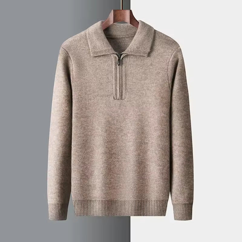 100% CASHMERE QUARTZIP-PULLOVER