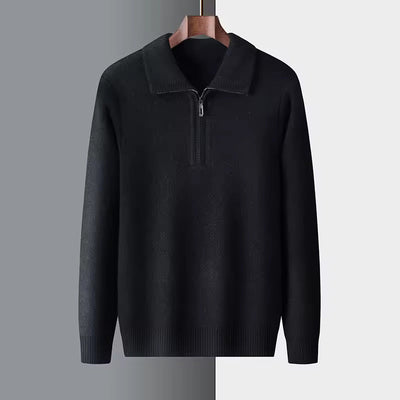 100% CASHMERE QUARTZIP-PULLOVER