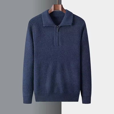 100% CASHMERE QUARTZIP-PULLOVER