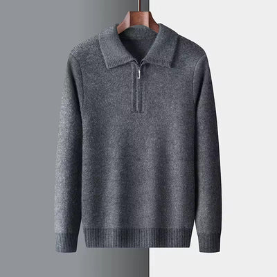 100% CASHMERE QUARTZIP-PULLOVER