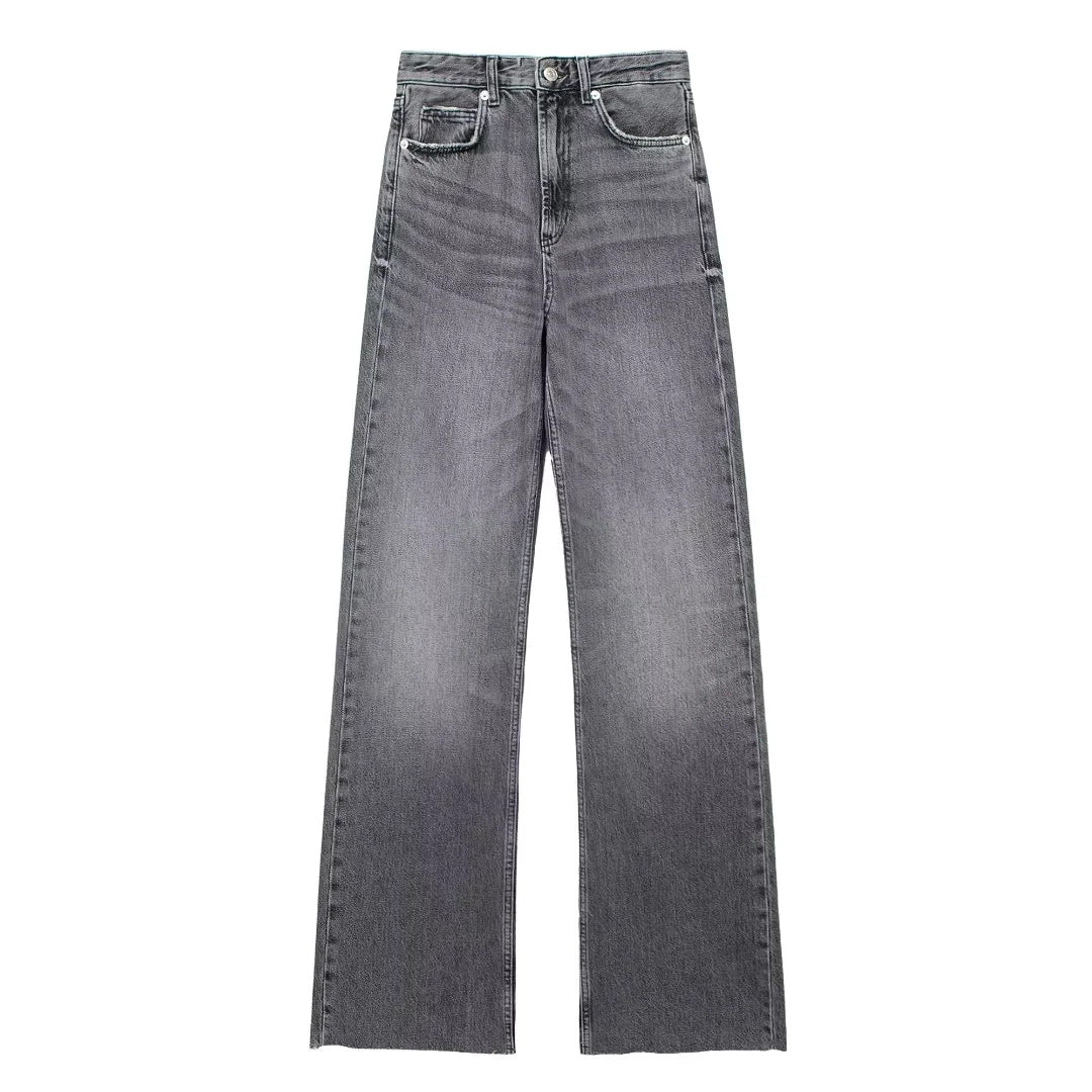 LK® | Graue Damenhose Weite Beine