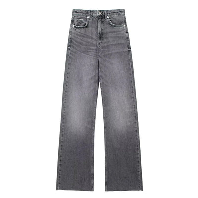 LK® | Graue Damenhose Weite Beine